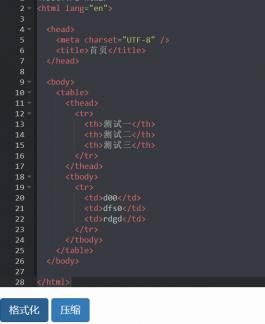 HTML在线格式化在线压缩