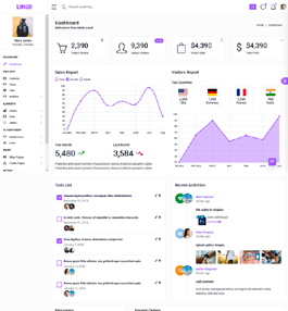Liner清爽的Bootstrap 4后台模板(紫色系)