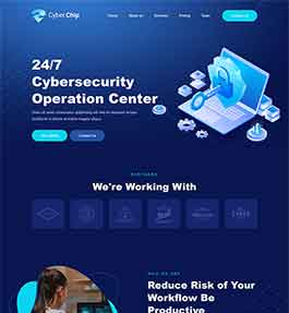 蓝色风格网络安全企业网站模板(cyberchip)